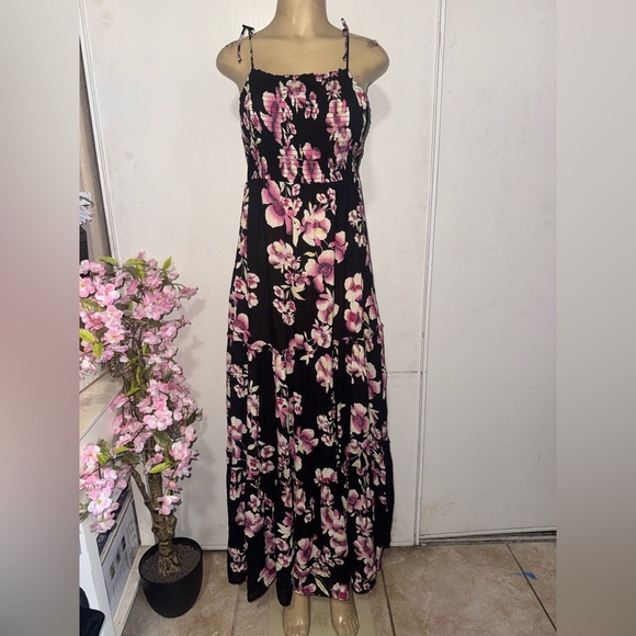 Free People Black and Pink Floral Maxi Dress - Picture 5 of 15